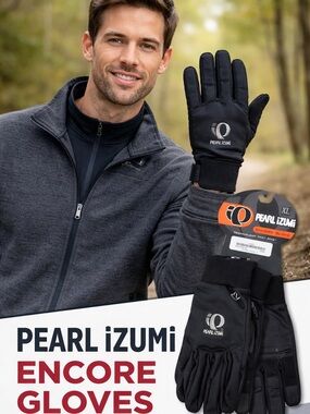 Pearl Izumi Black Cycling Gloves with White Logo